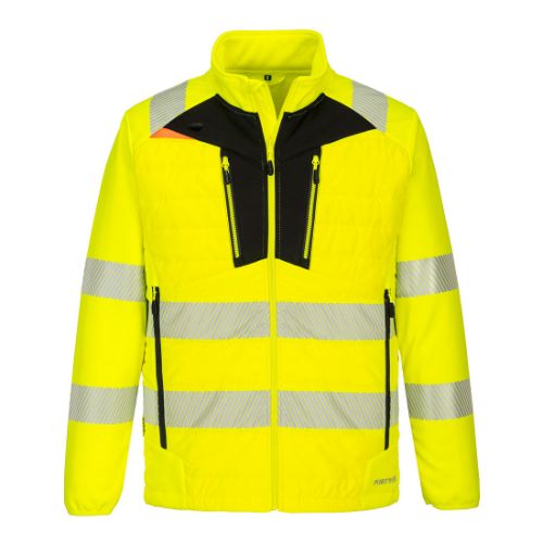 Portwest DX4 Hi-Vis Hybrid Baffle Jacket Yellow/Black Yellow/Black